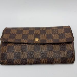 Louis Vuitton Portefeuille Sarah Damier Wallet Ebene Brown | Women’s | Used |